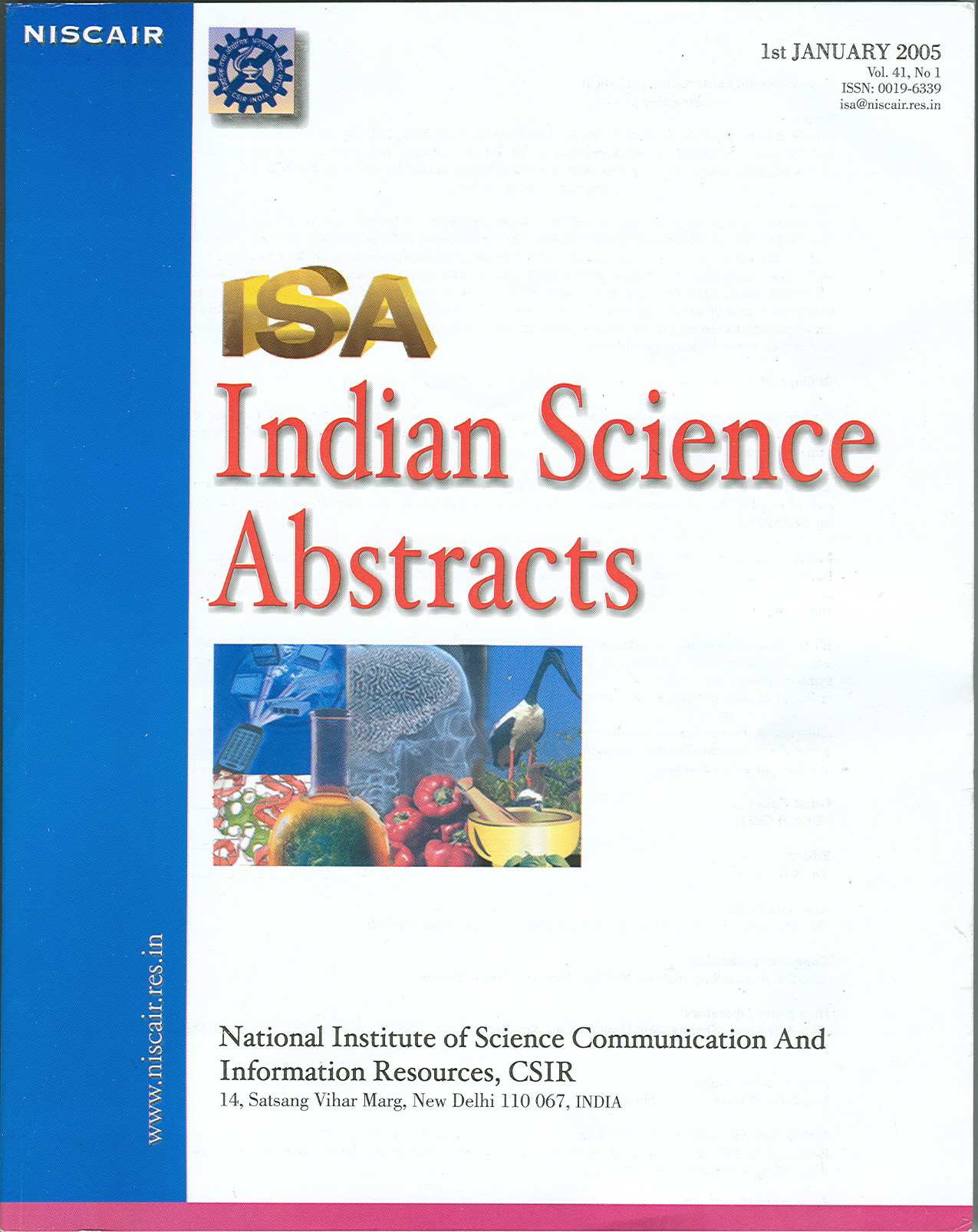 Indian Science Abstract